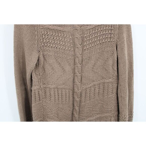 Anthropologie Angel of the North BROWN Knit Cardigan Sweater Open Front, S - Picture 7 of 10